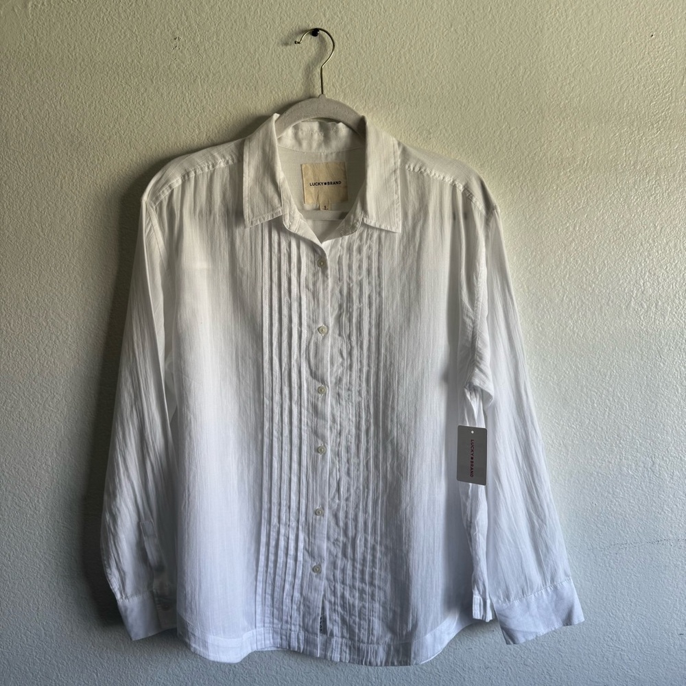 Lucky Brand
Women's Cotton Pleated-Front Shirt White Small NWT - Picture 3 of 9